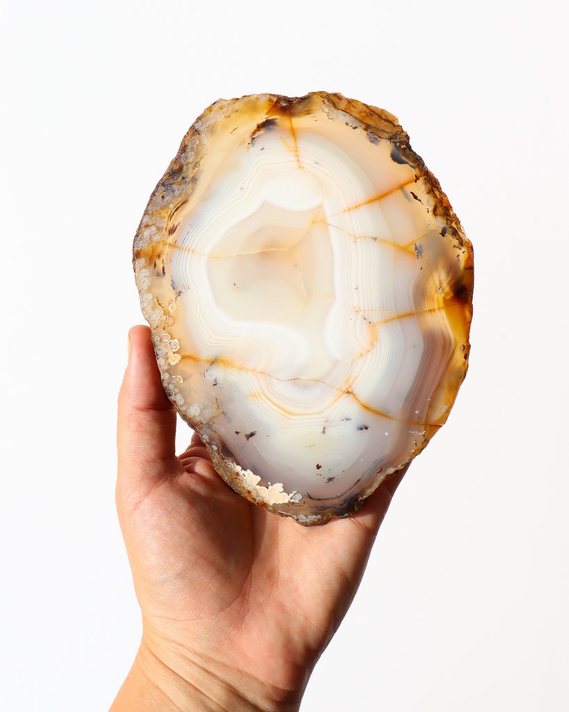 Banded Agate Slice with Stand - Anza Studio