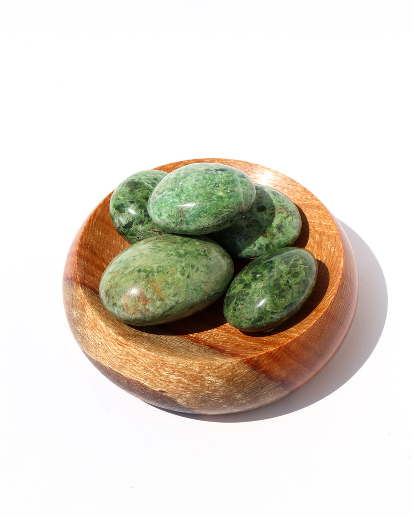 Green Chrysoprase Palm Stone - Anza Studio