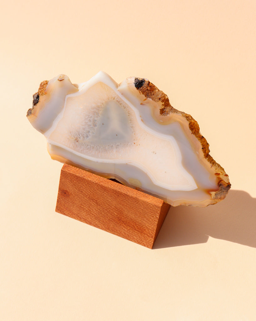 Banded Agate Slice with Stand - Anza Studio