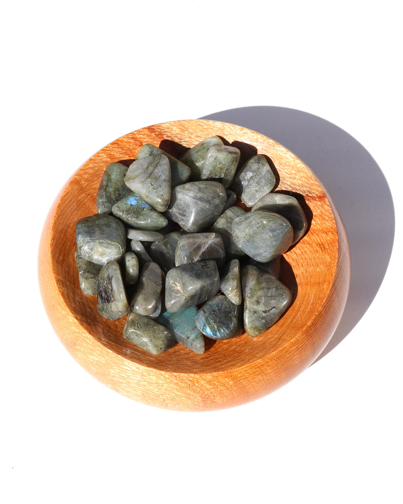 Peacock Blue Labradorite Tumbled Stones - Anza Studio
