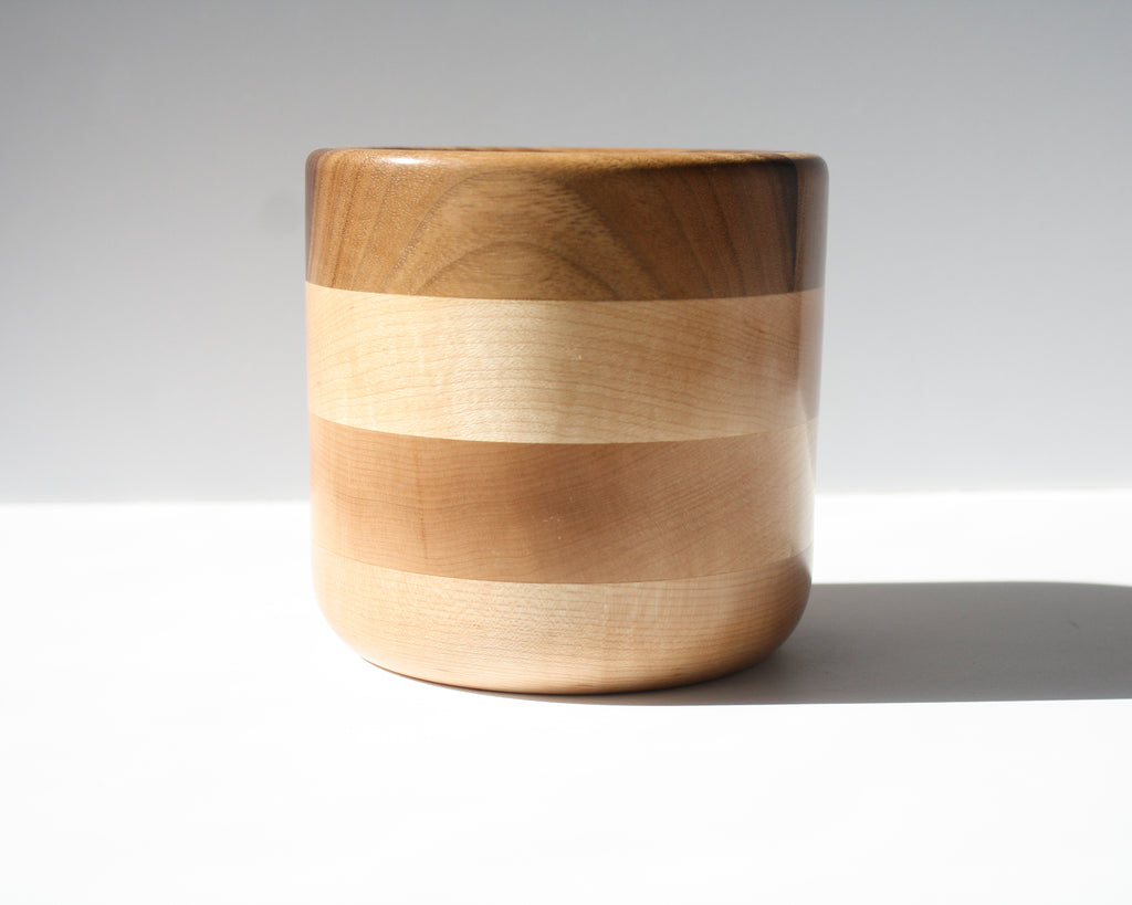 Two-Toned Layered Wood Container - Anza Studio