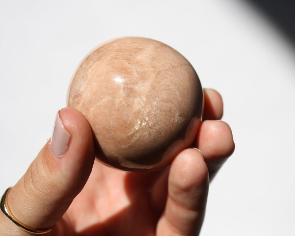 Peach Moonstone Crystal Sphere - Anza Studio