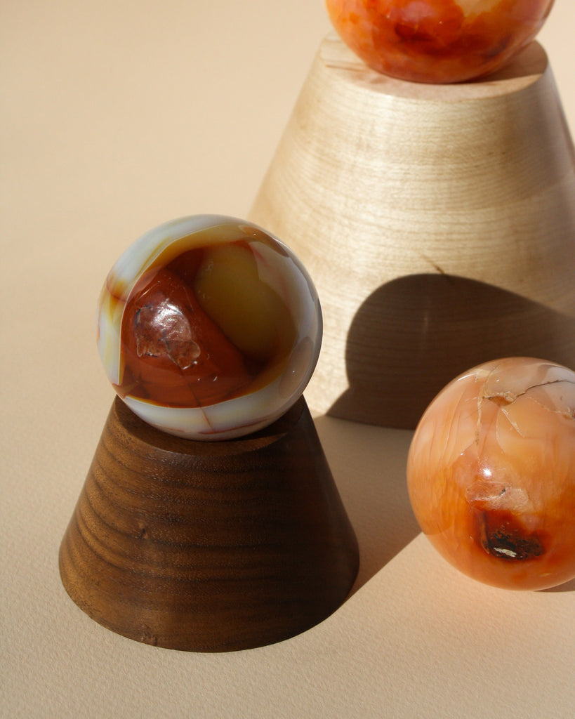 'Giza' Wood Crystal or Sphere Stand - Anza Studio