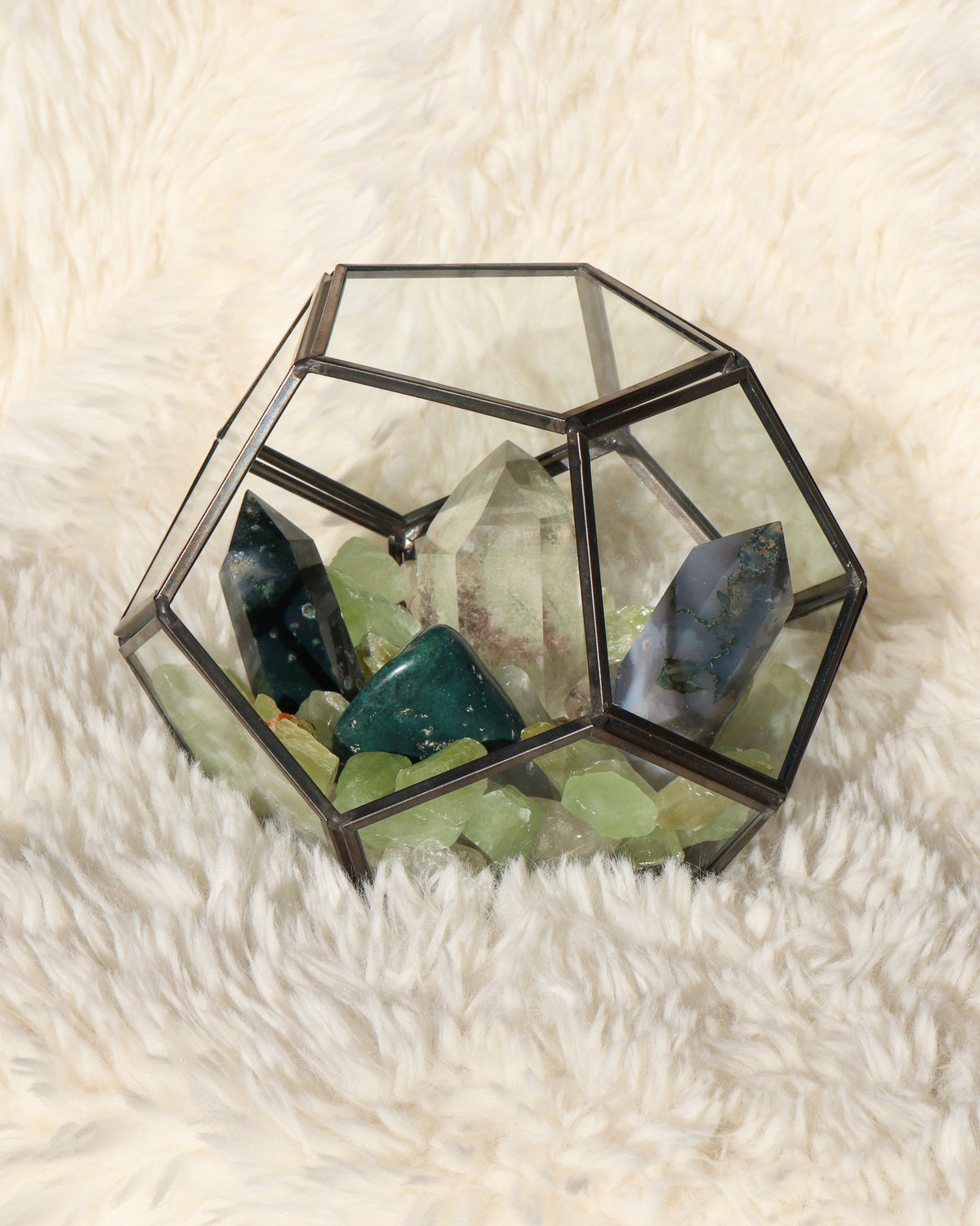 Green Goddess Crystal Terrarium | Anza Studio