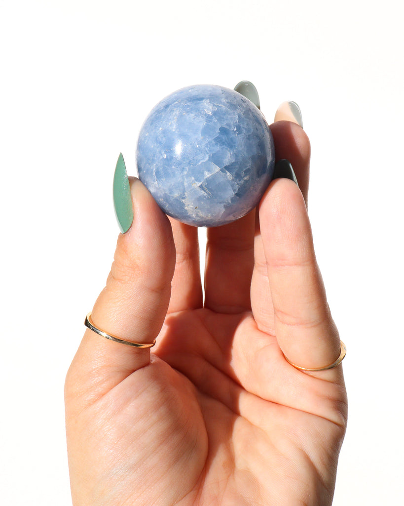 Blue Calcite Sphere - Anza Studio