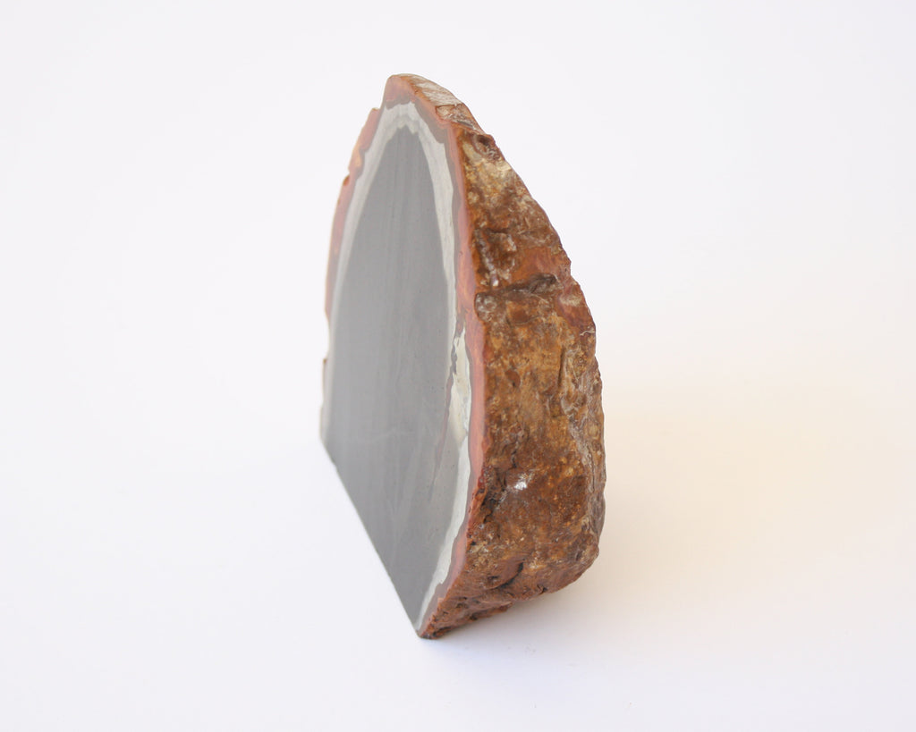 Desert Jasper Standing Stone with Polished Face - Anza Studio
